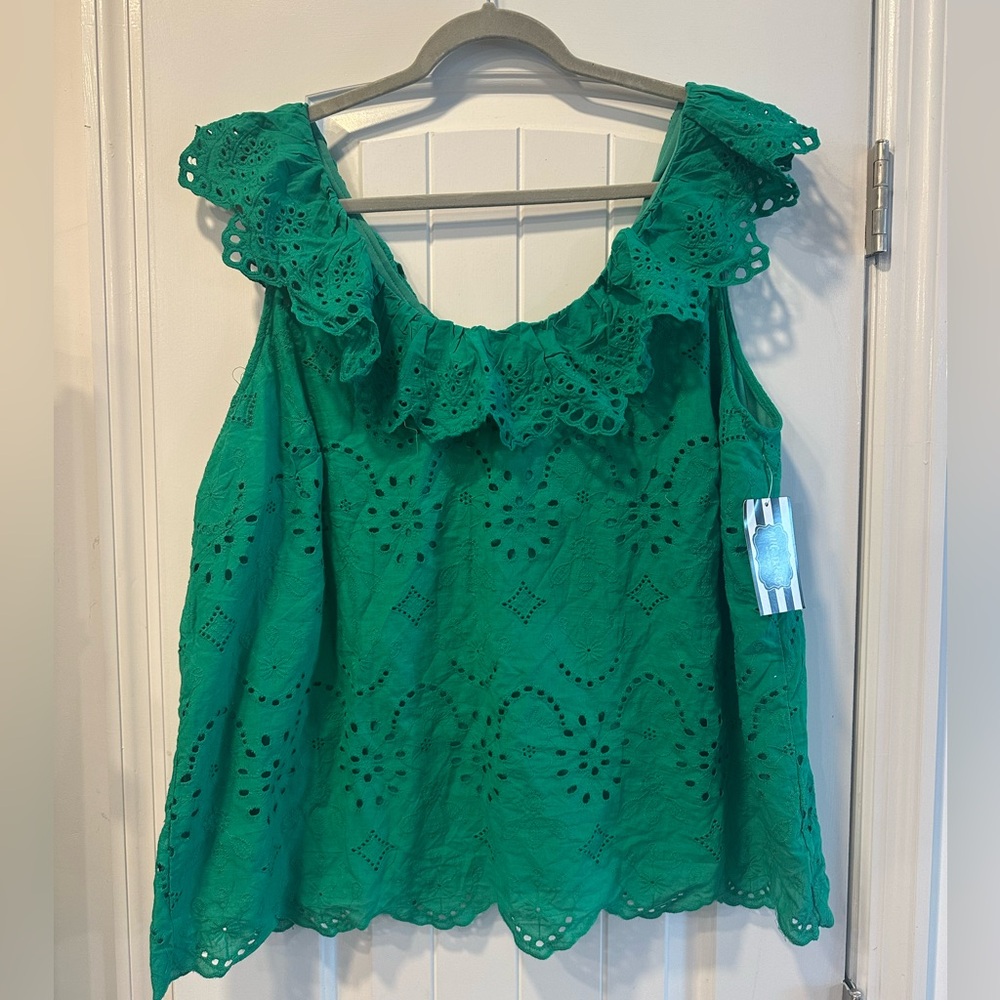 ANDREE by Unit Eileen Top Kelly Green Boutique NWT Women’s Plus Size 1X